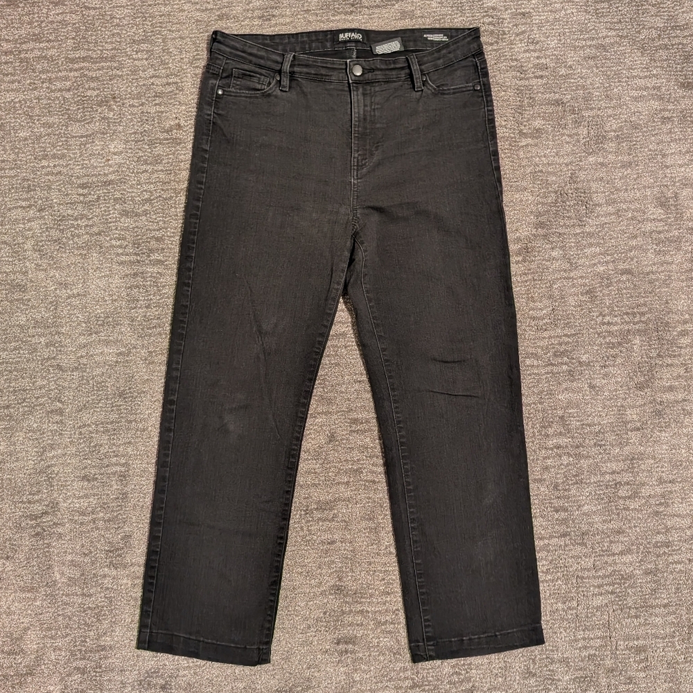 Buffalo David Bitton Alyssa High-Rise Straight Leg Stretch Black Jeans - 10/30